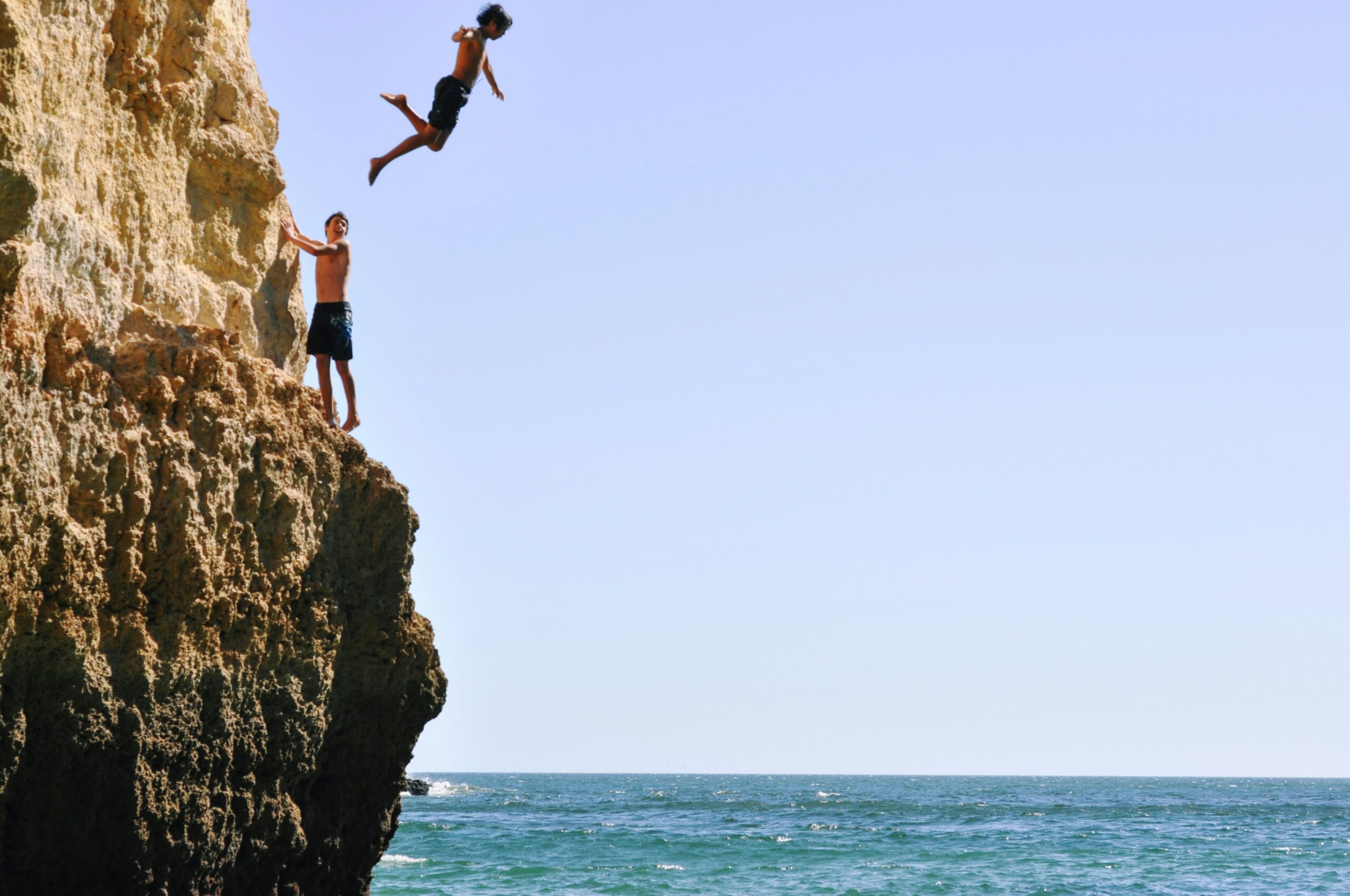 Cliff jumping in the Algarve